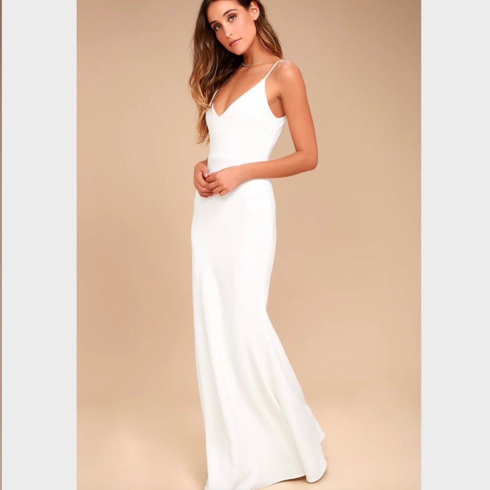 Infinite Glory White Maxi Dress- Lulus